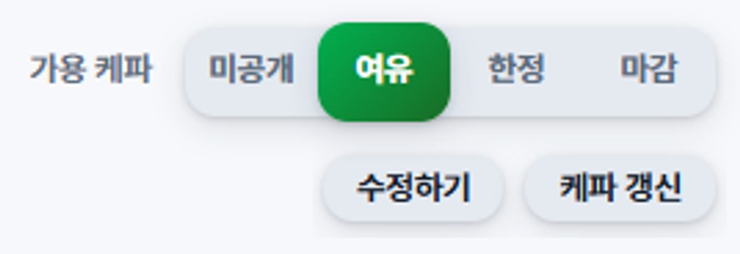 가용 케파 선택